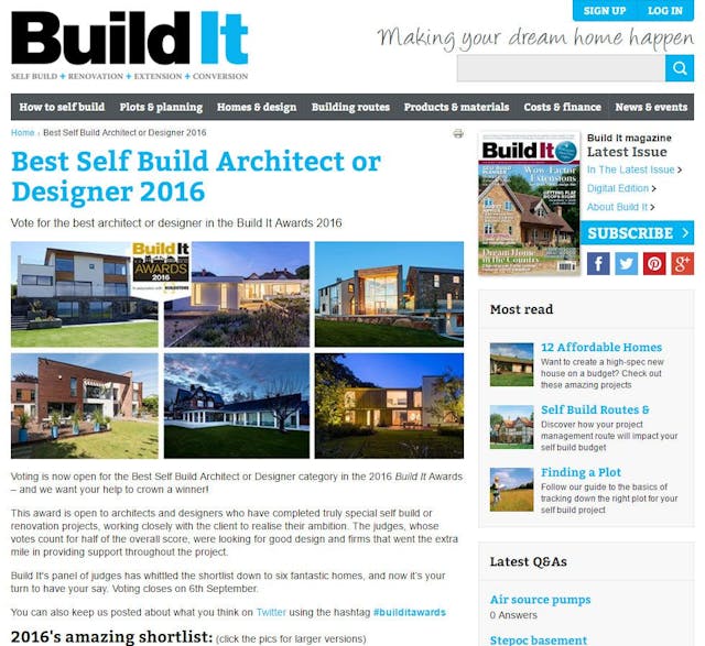 Nomination: Best Self-Build Architect or Designer